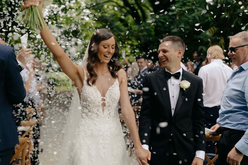 Bride in a wedding dress altered by Sarah Stoute Bespoke, Christchurch — photo 5