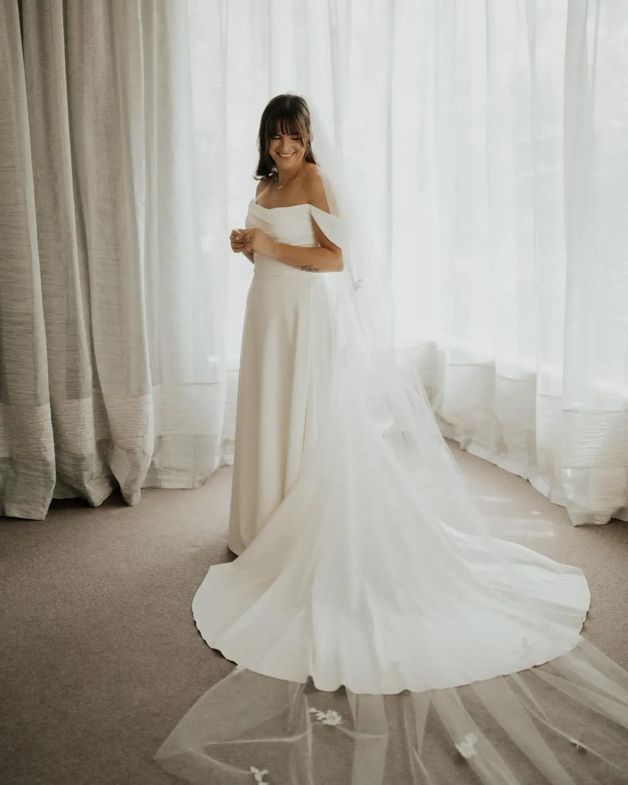 Bride in a wedding dress altered by Sarah Stoute Bespoke, Christchurch — photo 10