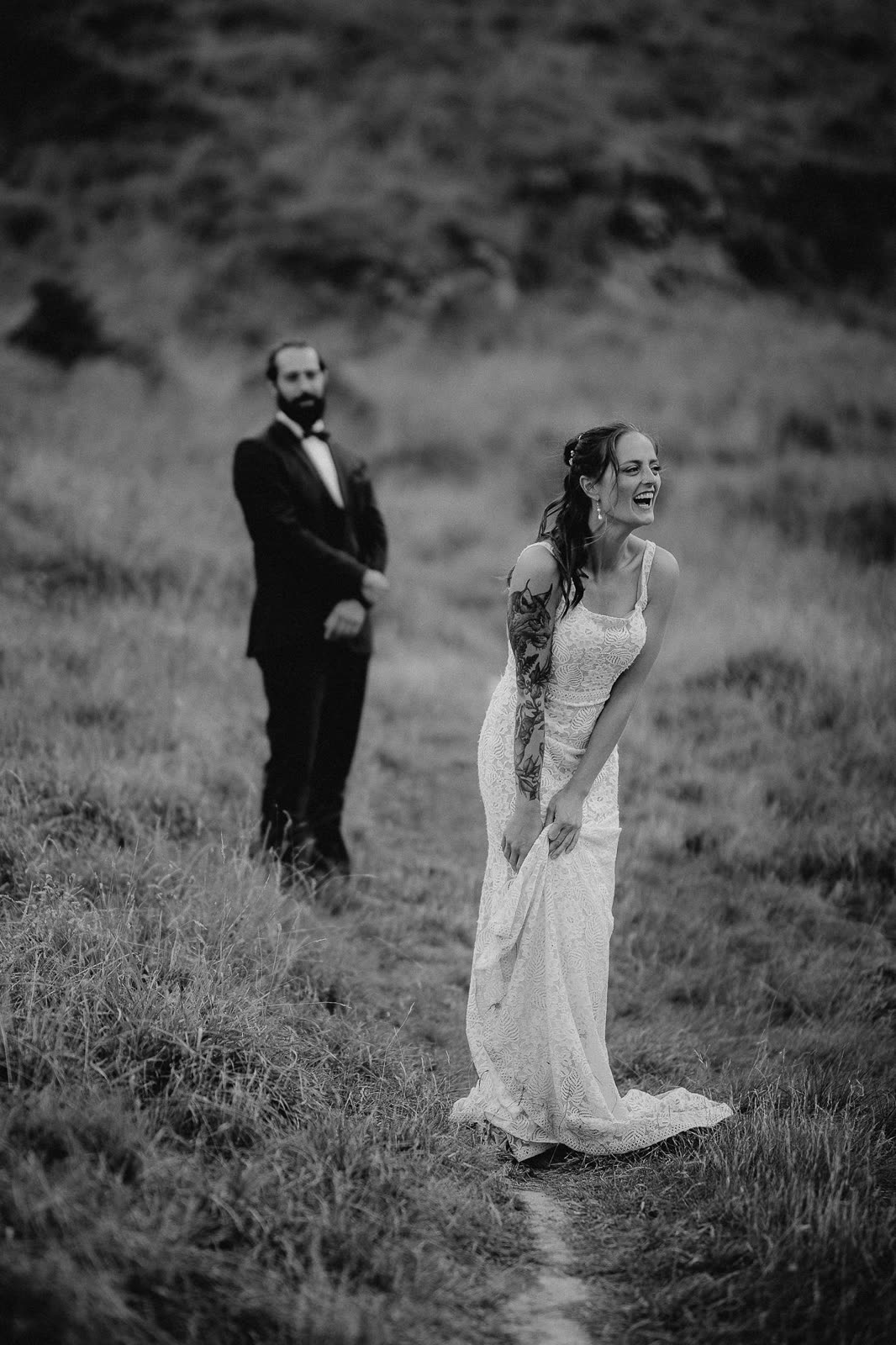 Bride in a wedding dress altered by Sarah Stoute Bespoke, Christchurch — photo 27