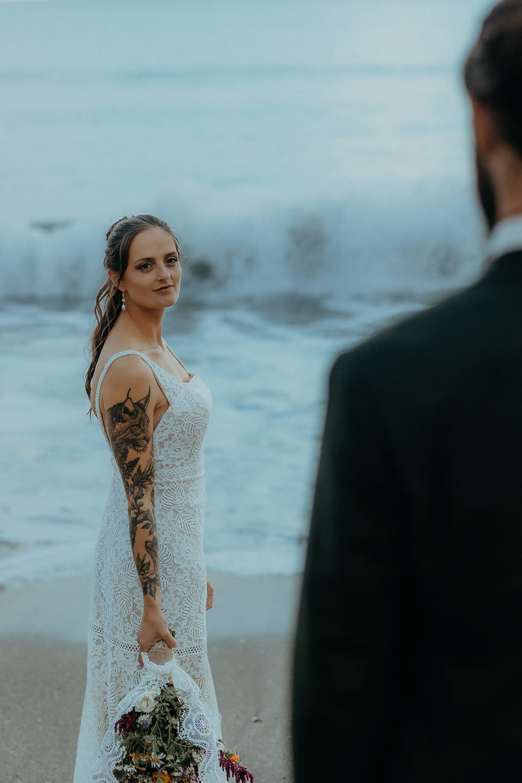 Bride in a wedding dress altered by Sarah Stoute Bespoke, Christchurch — photo 30