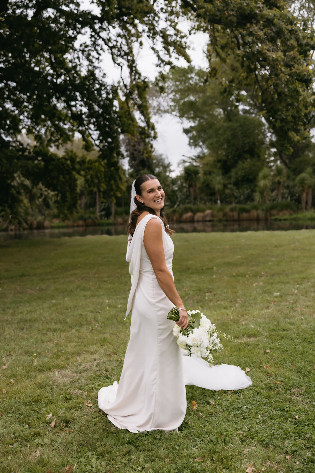 Bride in a wedding dress altered by Sarah Stoute Bespoke, Christchurch — photo 37