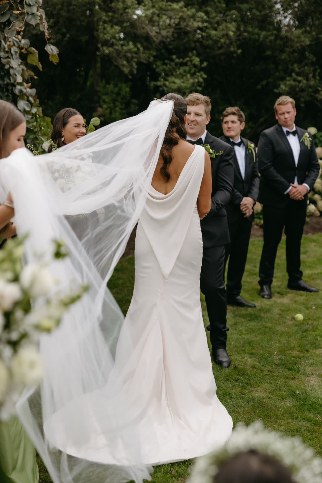 Bride in a wedding dress altered by Sarah Stoute Bespoke, Christchurch — photo 41