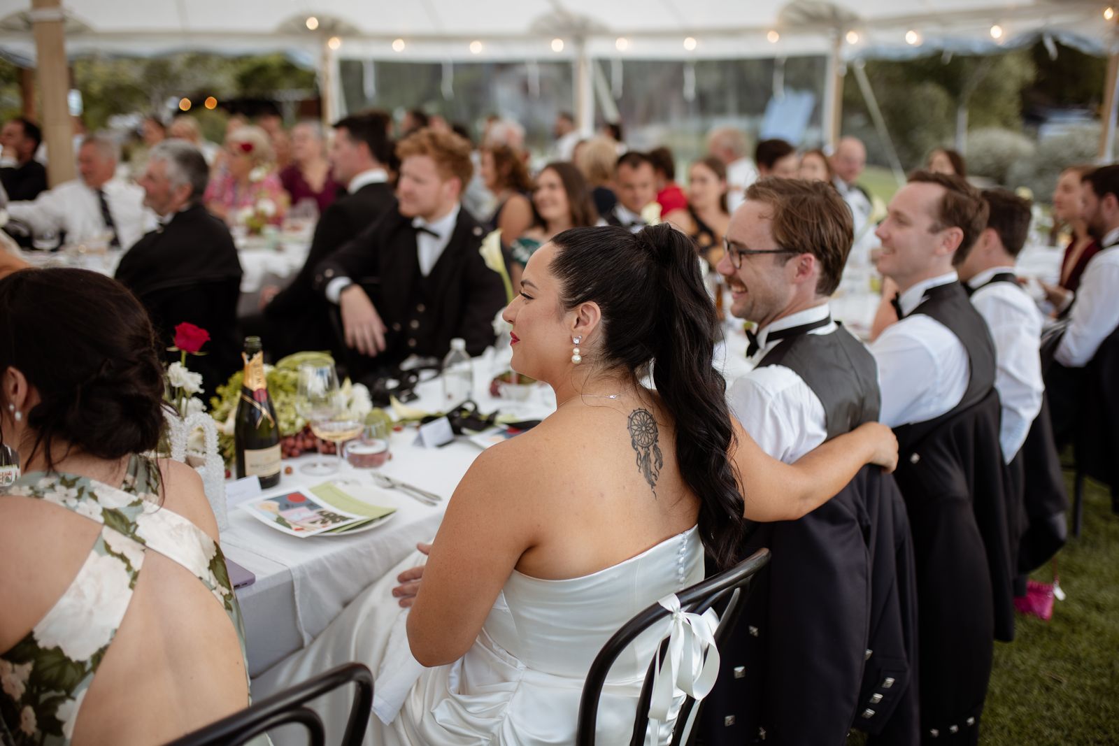 Brianna wearing her bespoke wedding dress designed by Sarah Stoute, Christchurch — photo 2
