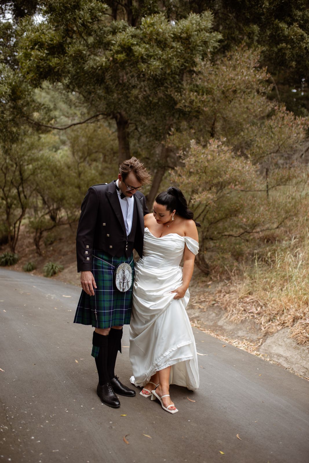 Brianna wearing her bespoke wedding dress designed by Sarah Stoute, Christchurch — photo 4