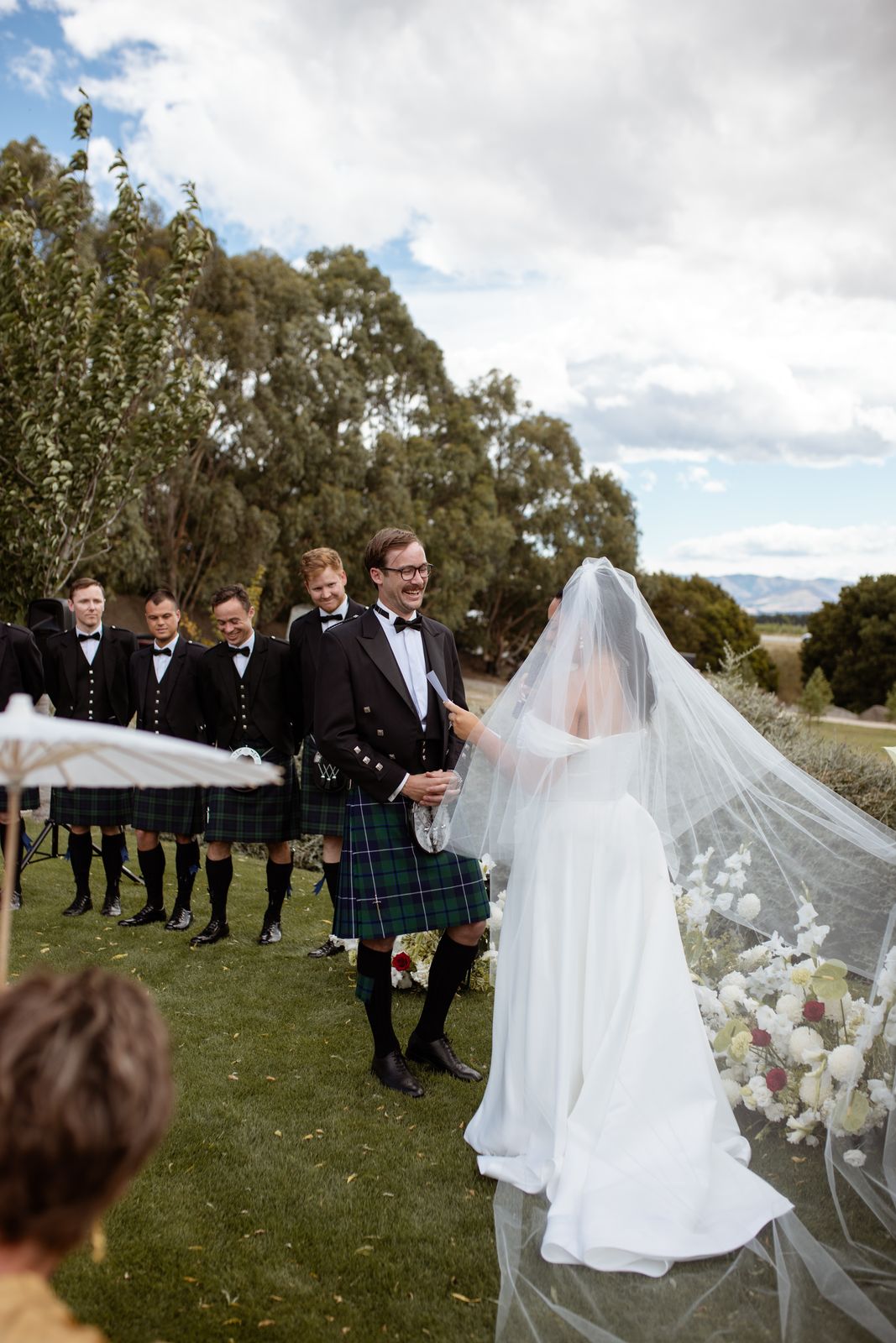 Brianna wearing her bespoke wedding dress designed by Sarah Stoute, Christchurch — photo 7