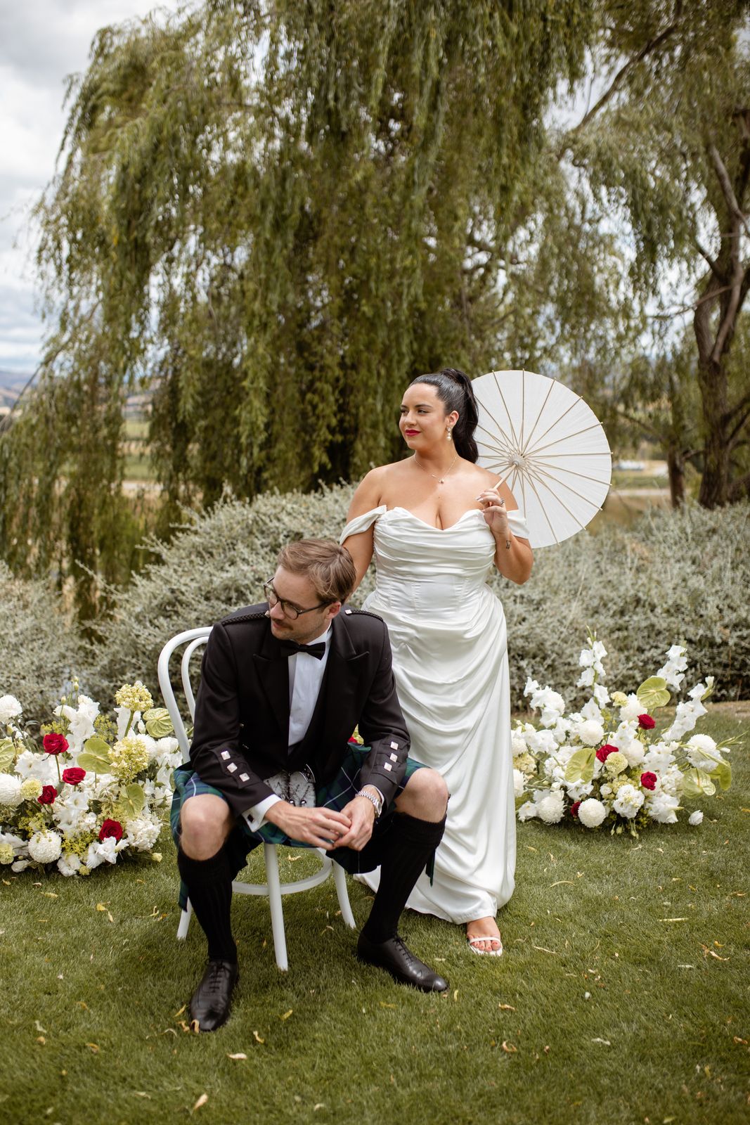 Brianna wearing her bespoke wedding dress designed by Sarah Stoute, Christchurch — photo 14