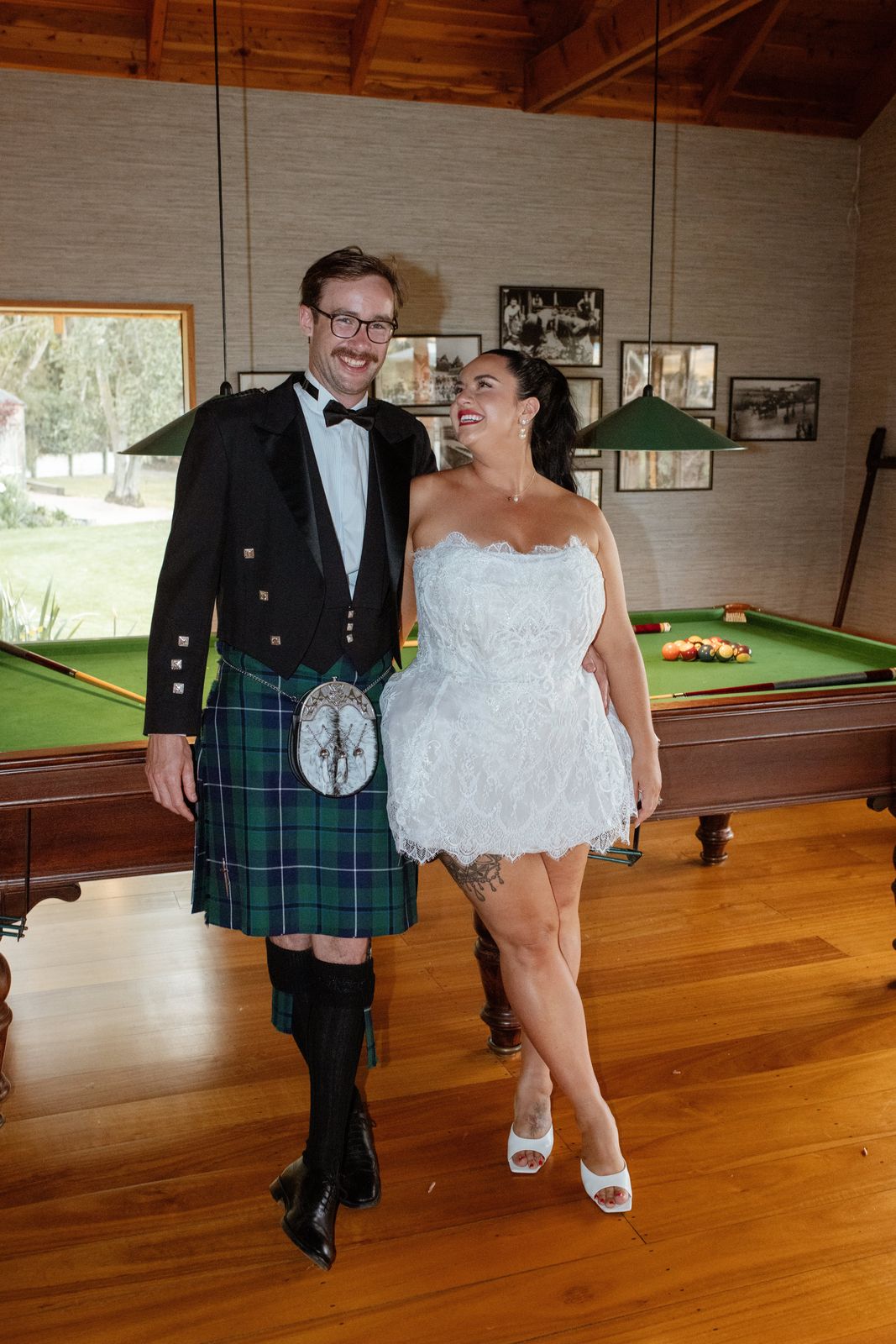 Brianna wearing her bespoke wedding dress designed by Sarah Stoute, Christchurch — photo 16