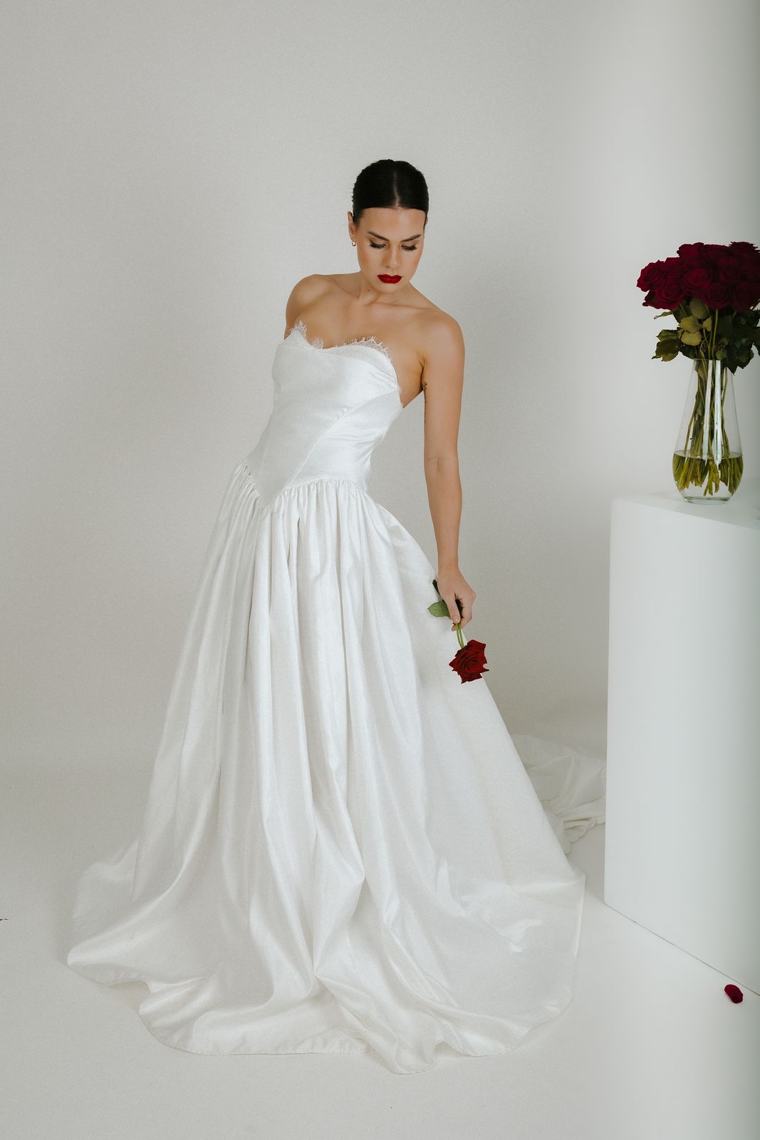 Bespoke wedding gown from the Sarah Stoute 2025 collection, designed in Christchurch