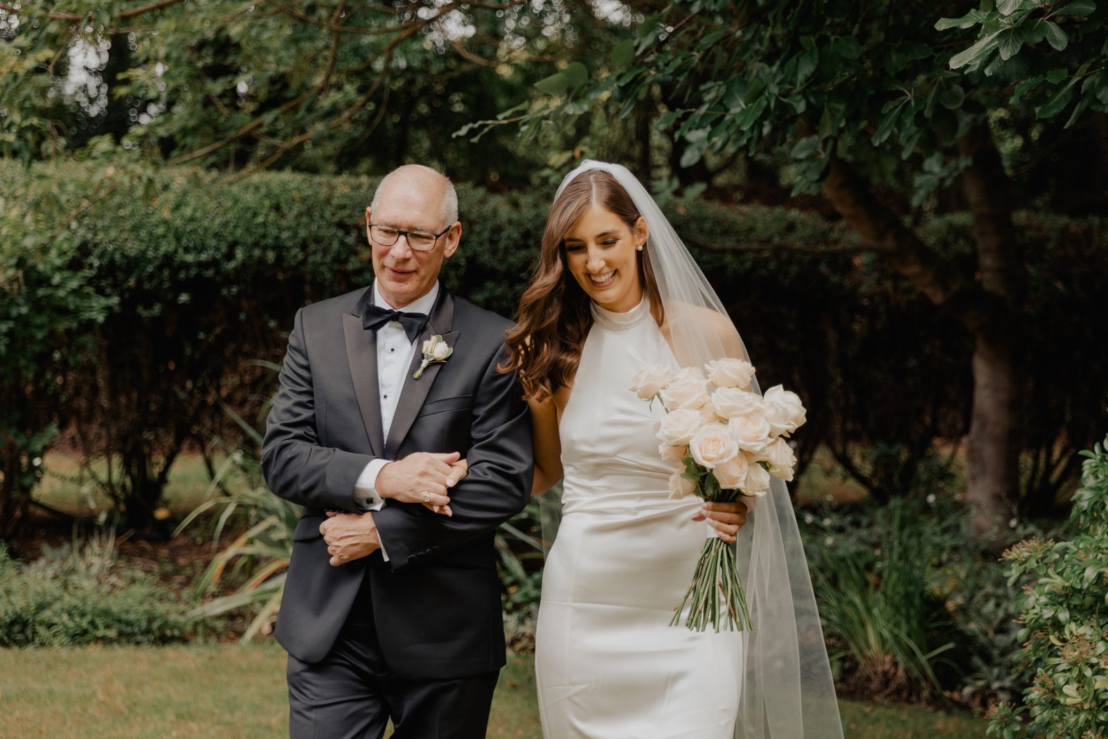 Harriet wearing her bespoke wedding dress designed by Sarah Stoute, Christchurch — photo 7