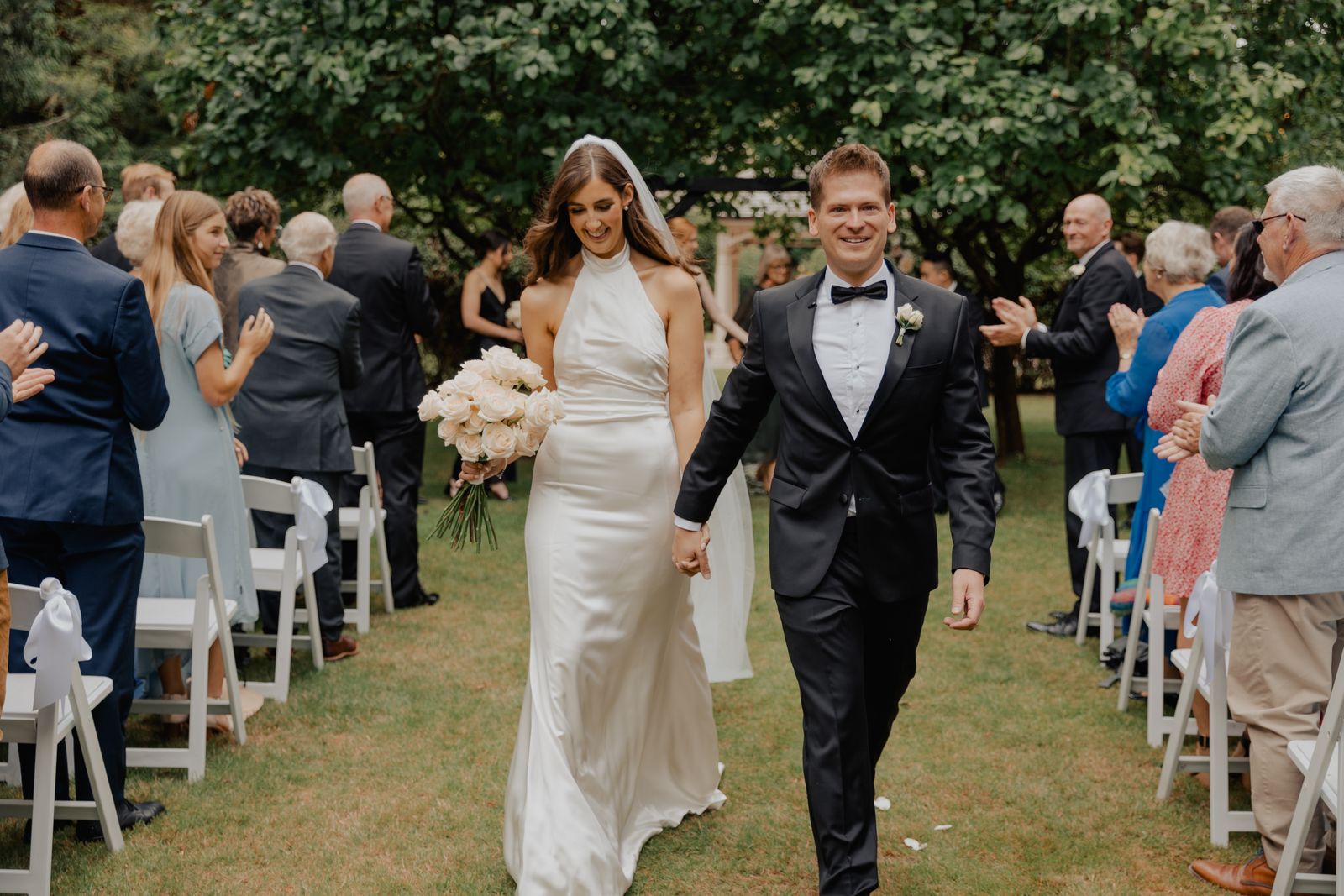 Harriet wearing her bespoke wedding dress designed by Sarah Stoute, Christchurch — photo 10