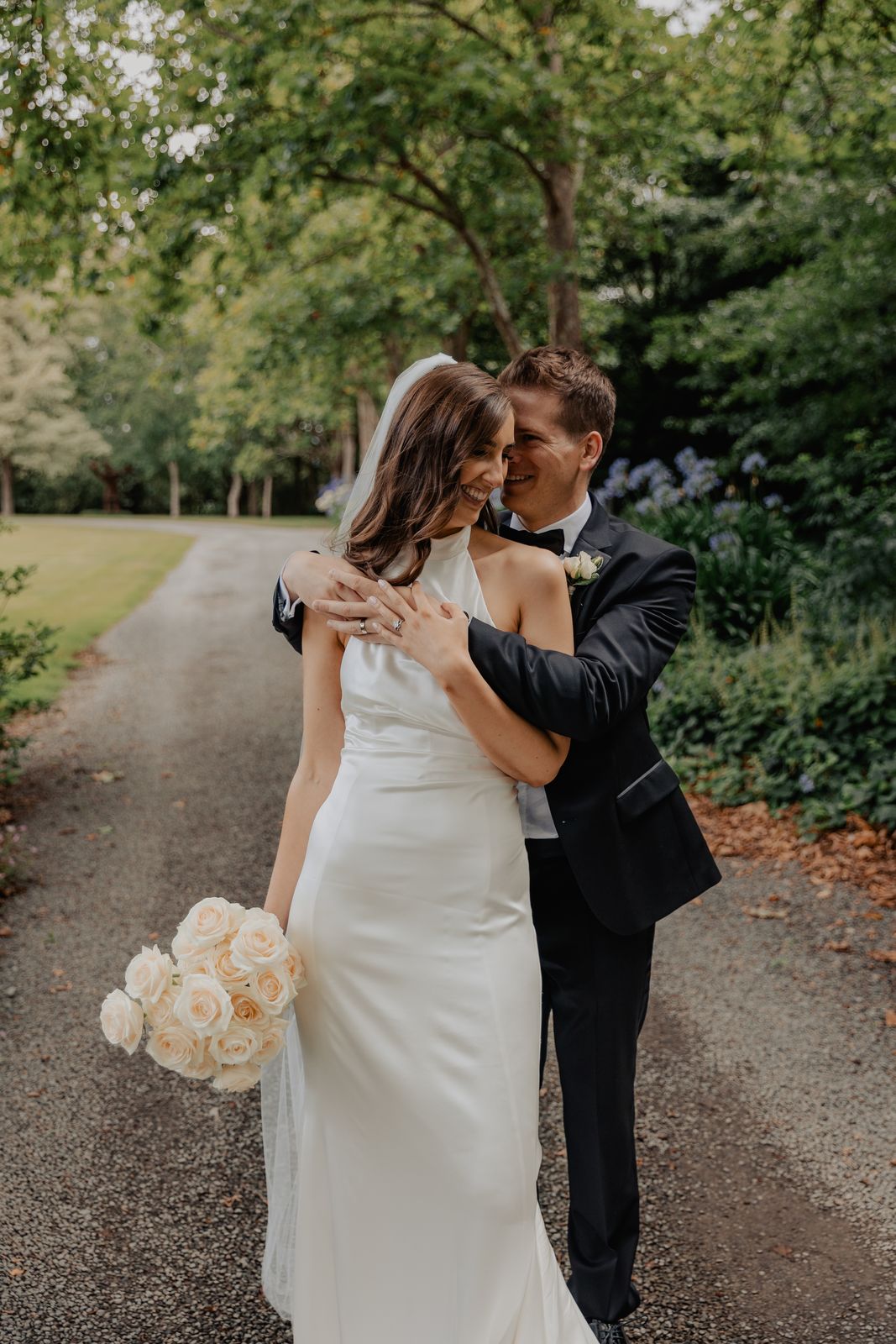 Harriet wearing her bespoke wedding dress designed by Sarah Stoute, Christchurch — photo 14