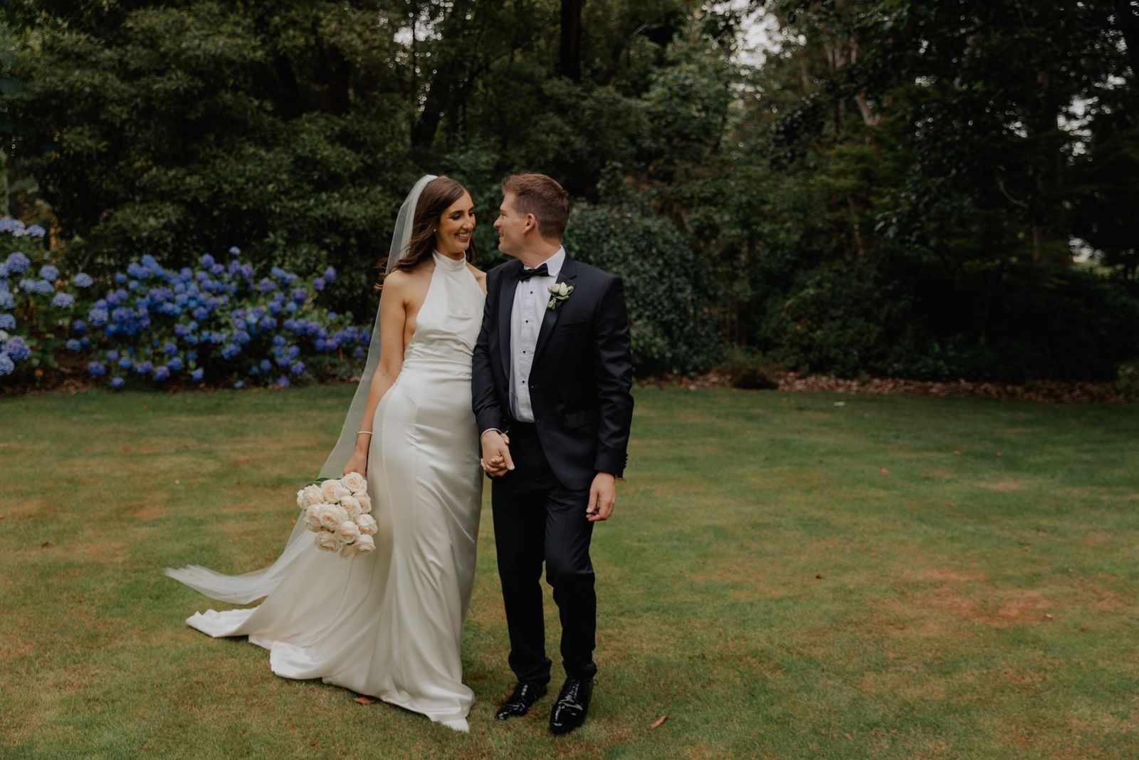 Harriet wearing her bespoke wedding dress designed by Sarah Stoute, Christchurch — photo 17