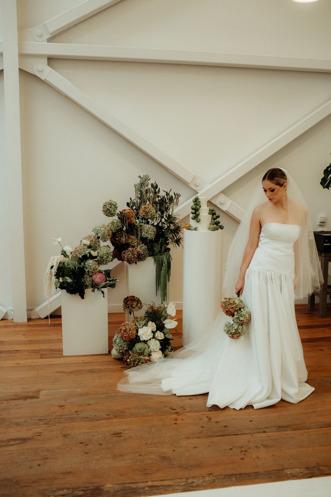 Harvesting Happiness bridal editorial at The Welder, Christchurch — gowns by Sarah Stoute — photo 1