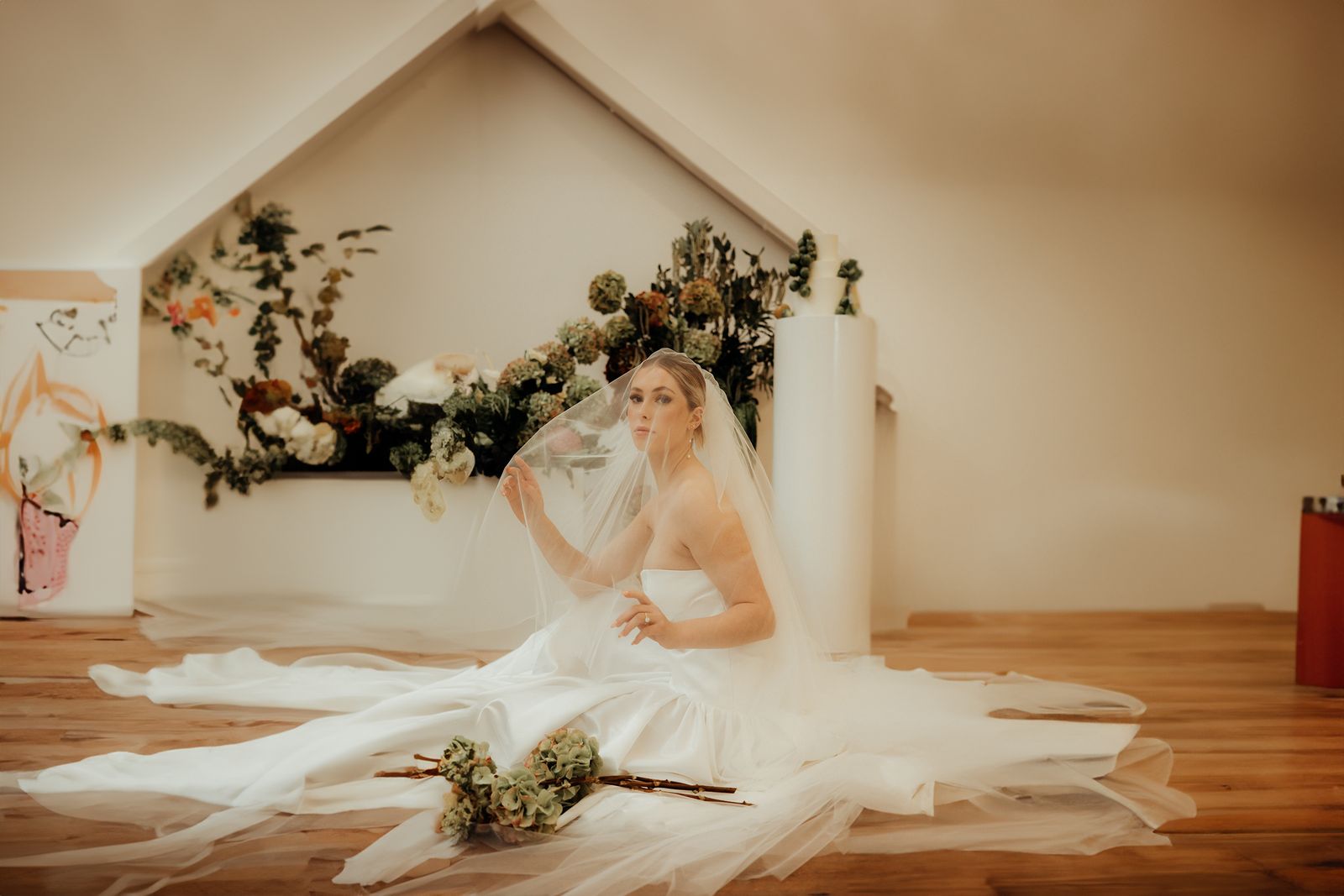 Harvesting Happiness bridal editorial at The Welder, Christchurch — gowns by Sarah Stoute — photo 19