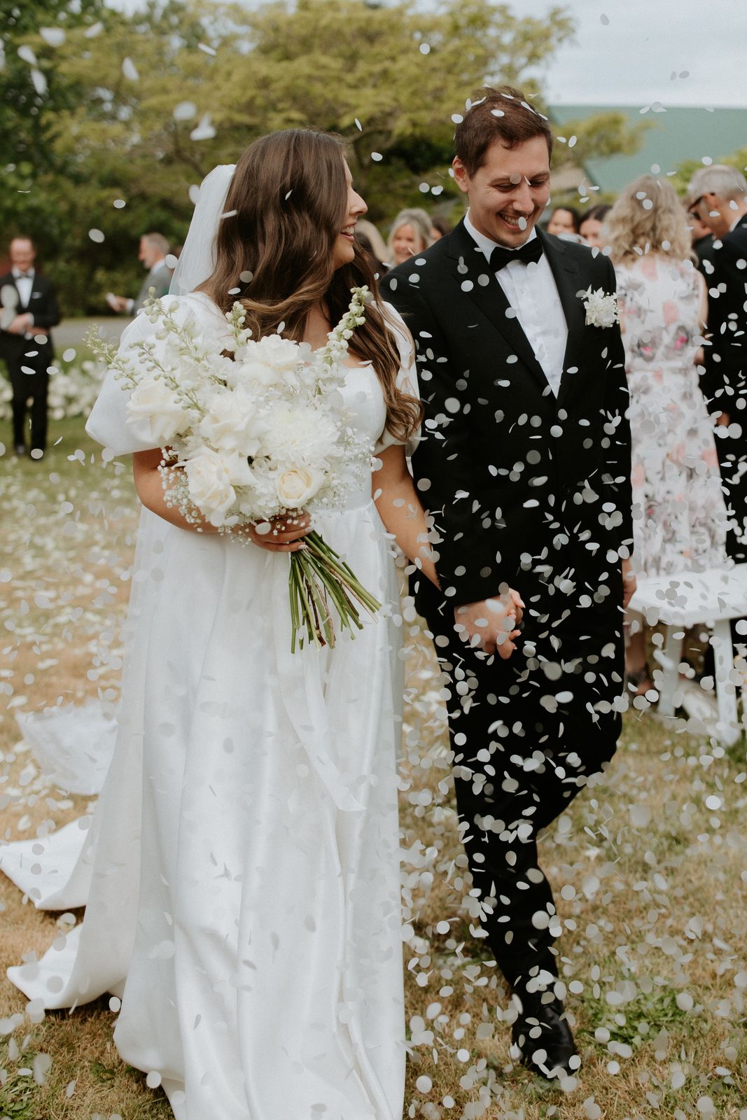 Milly wearing her bespoke wedding dress designed by Sarah Stoute, Christchurch — photo 6