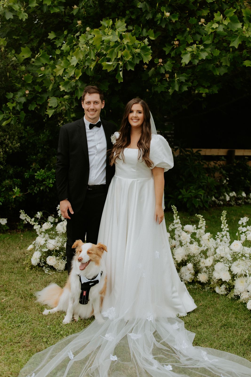 Milly wearing her bespoke wedding dress designed by Sarah Stoute, Christchurch — photo 8