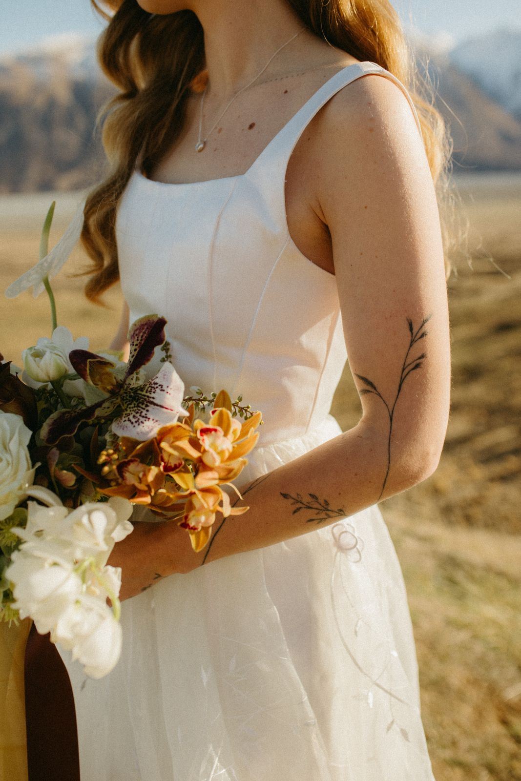 Winter bridal editorial at Mt Sunday, Canterbury — bespoke gown by Sarah Stoute — photo 10