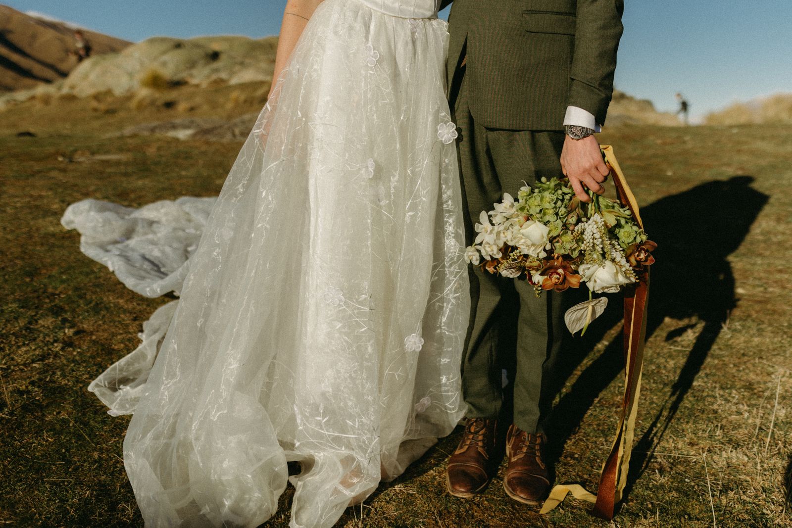 Winter bridal editorial at Mt Sunday, Canterbury — bespoke gown by Sarah Stoute — photo 19