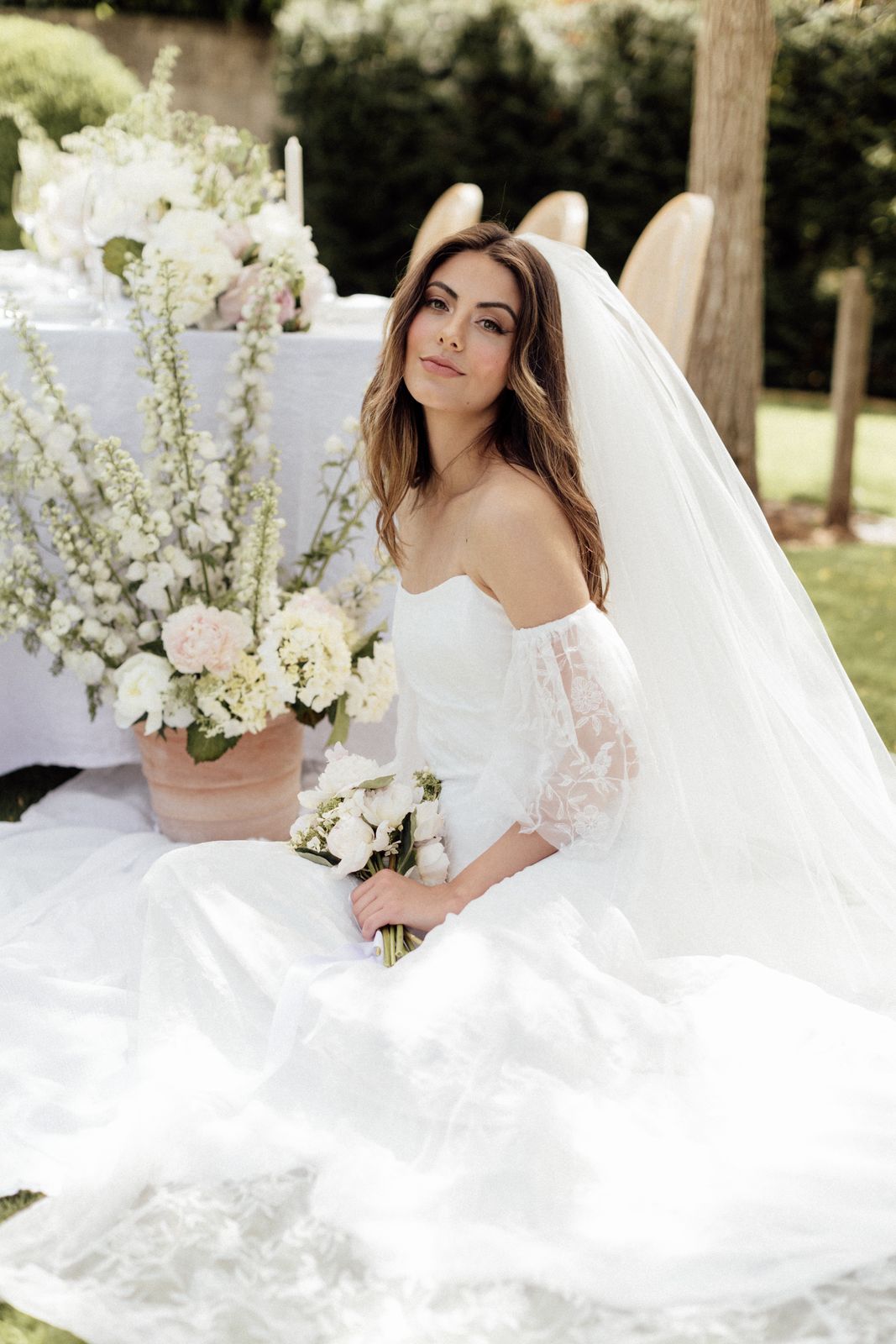 Garden bridal editorial at Ōhinetahi, Governors Bay — bespoke gowns by Sarah Stoute — photo 4