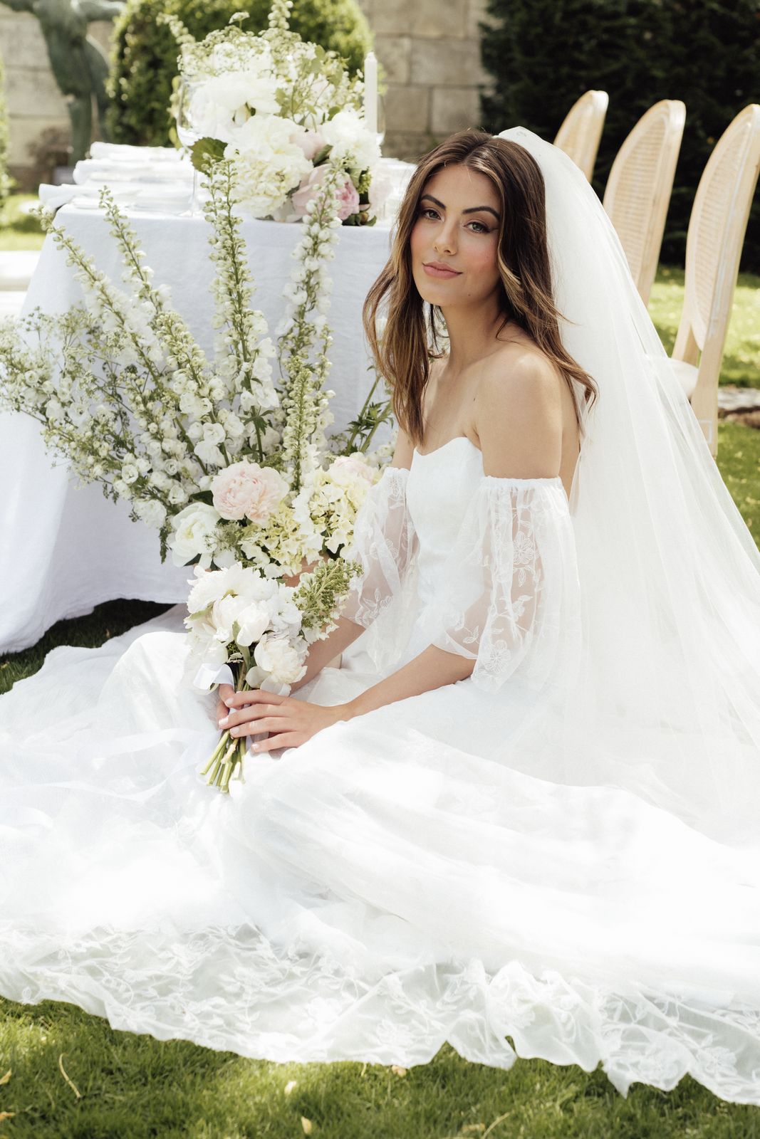 Garden bridal editorial at Ōhinetahi, Governors Bay — bespoke gowns by Sarah Stoute — photo 5