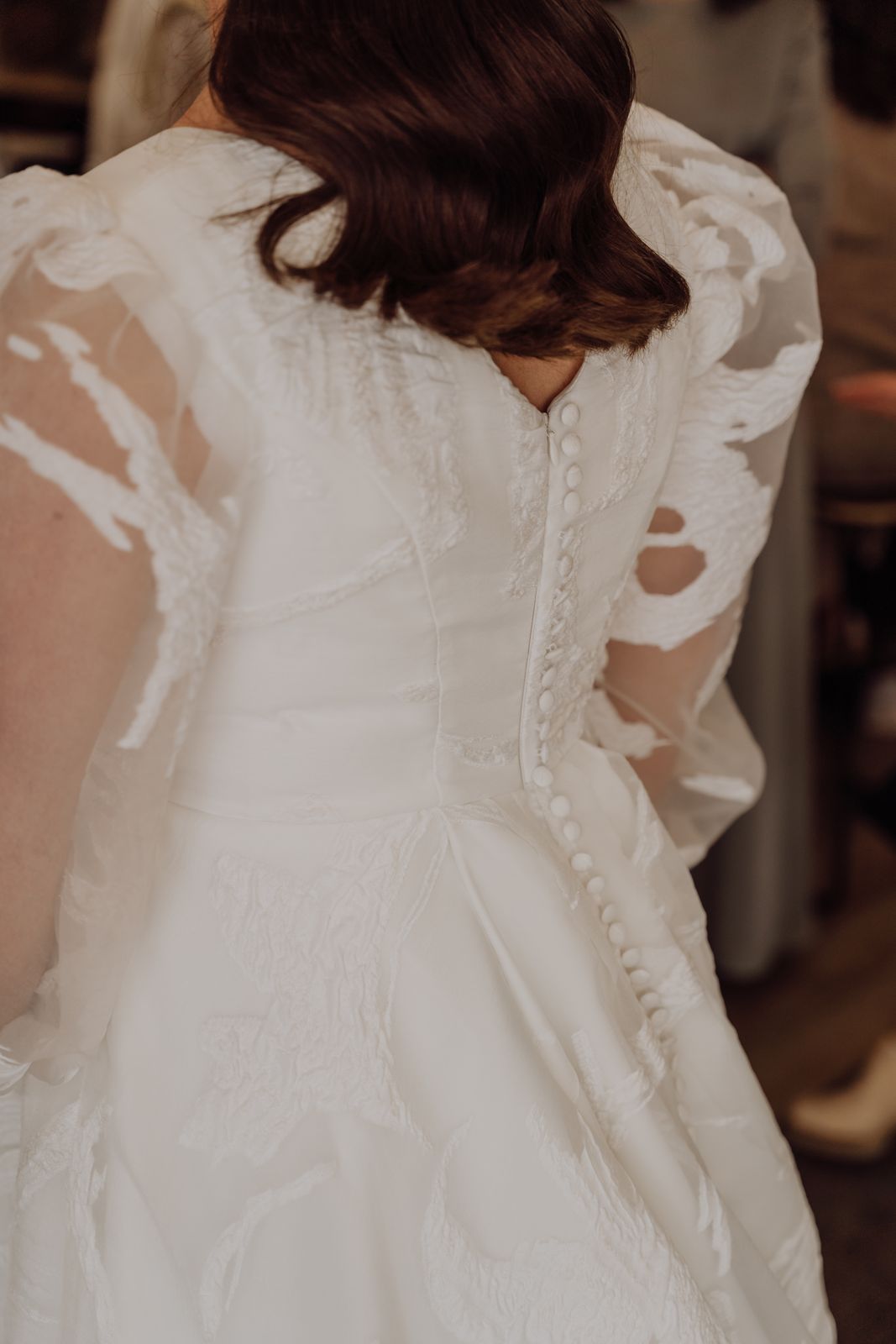 Roxi wearing her bespoke wedding dress designed by Sarah Stoute, Christchurch — photo 3