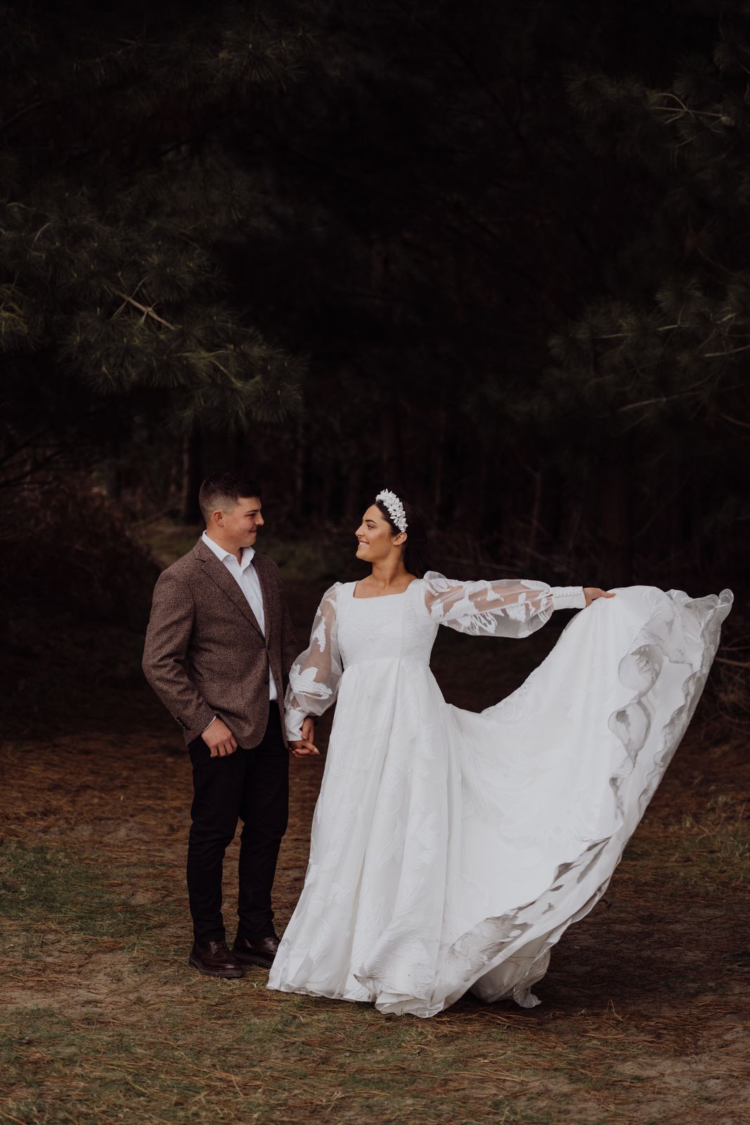 Roxi wearing her bespoke wedding dress designed by Sarah Stoute, Christchurch — photo 5