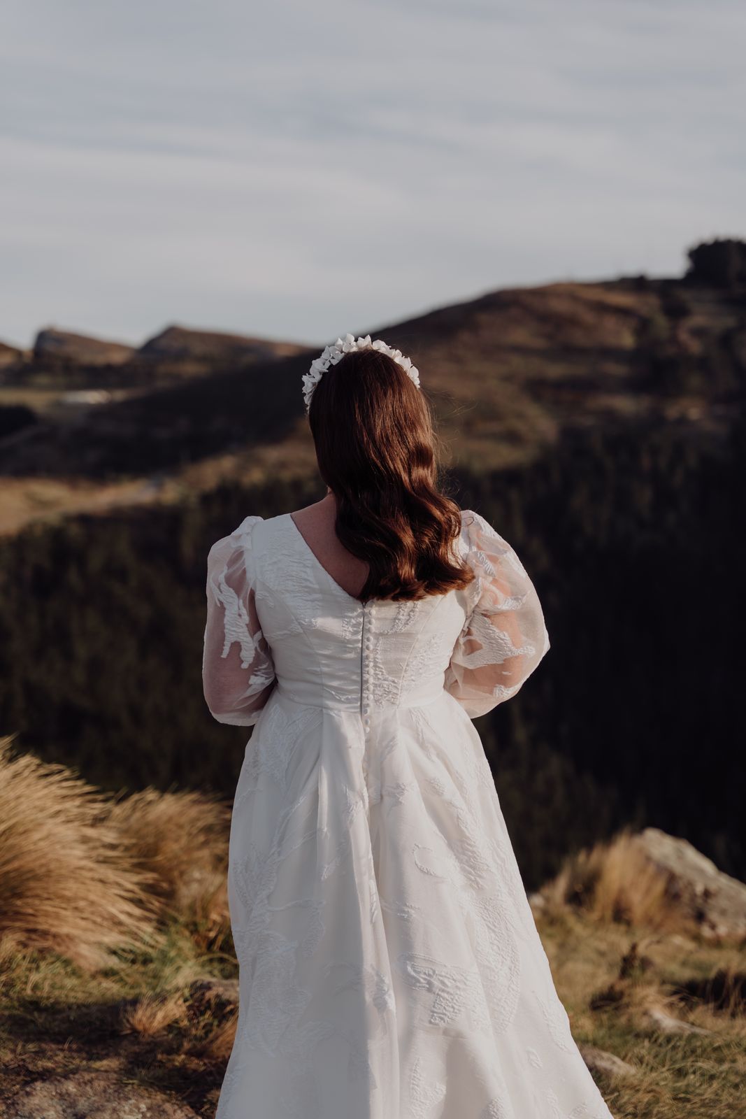Roxi wearing her bespoke wedding dress designed by Sarah Stoute, Christchurch — photo 9