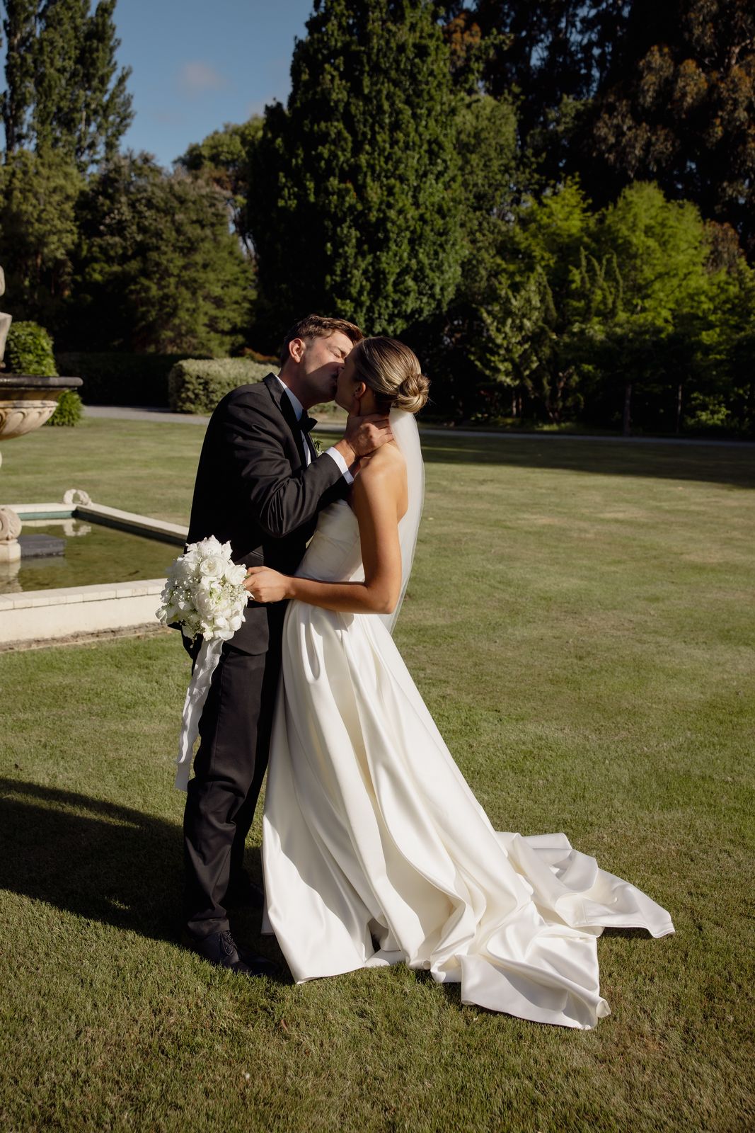 Samara wearing her bespoke wedding dress designed by Sarah Stoute, Christchurch — photo 2