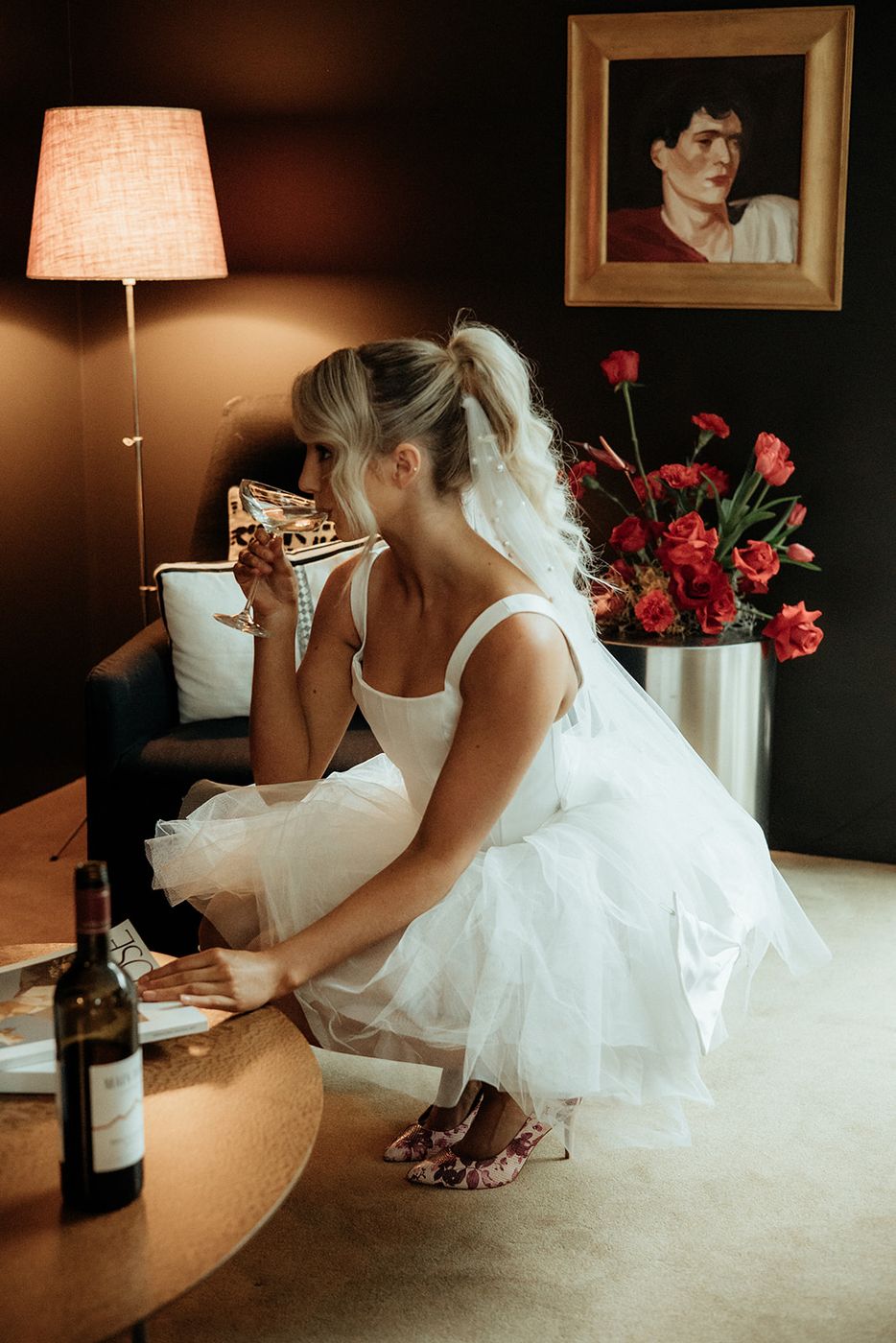 Bride in a playful tutu reception dress, The After Party styled shoot
