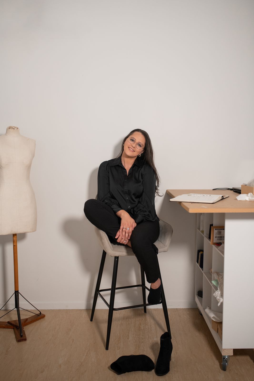 Sarah Stoute inside her bespoke bridal studio, Christchurch